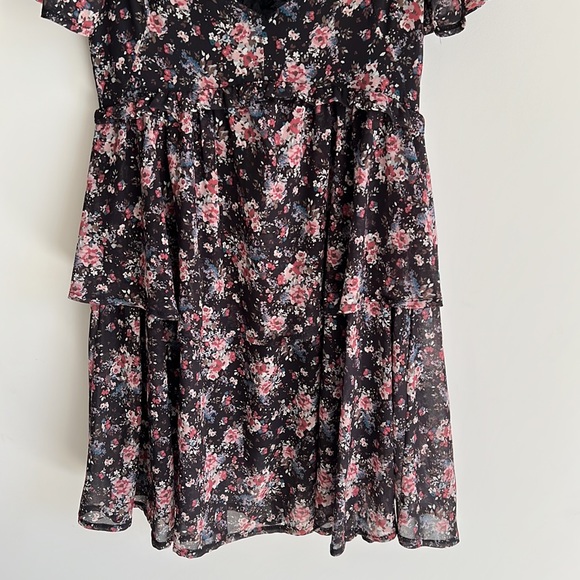New Two Way  Italian MINI Black Floral Cipria DRESS Sz S - Picture 7 of 8
